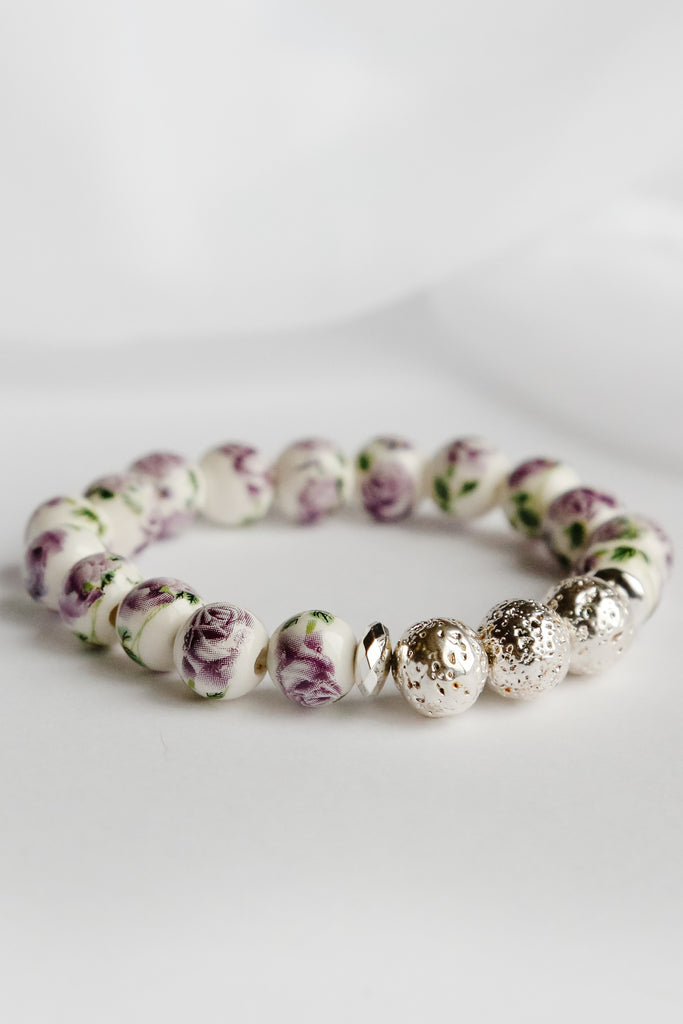 Purple Roses are Forever Lava Bead Bracelet - Pretty Sick Designs