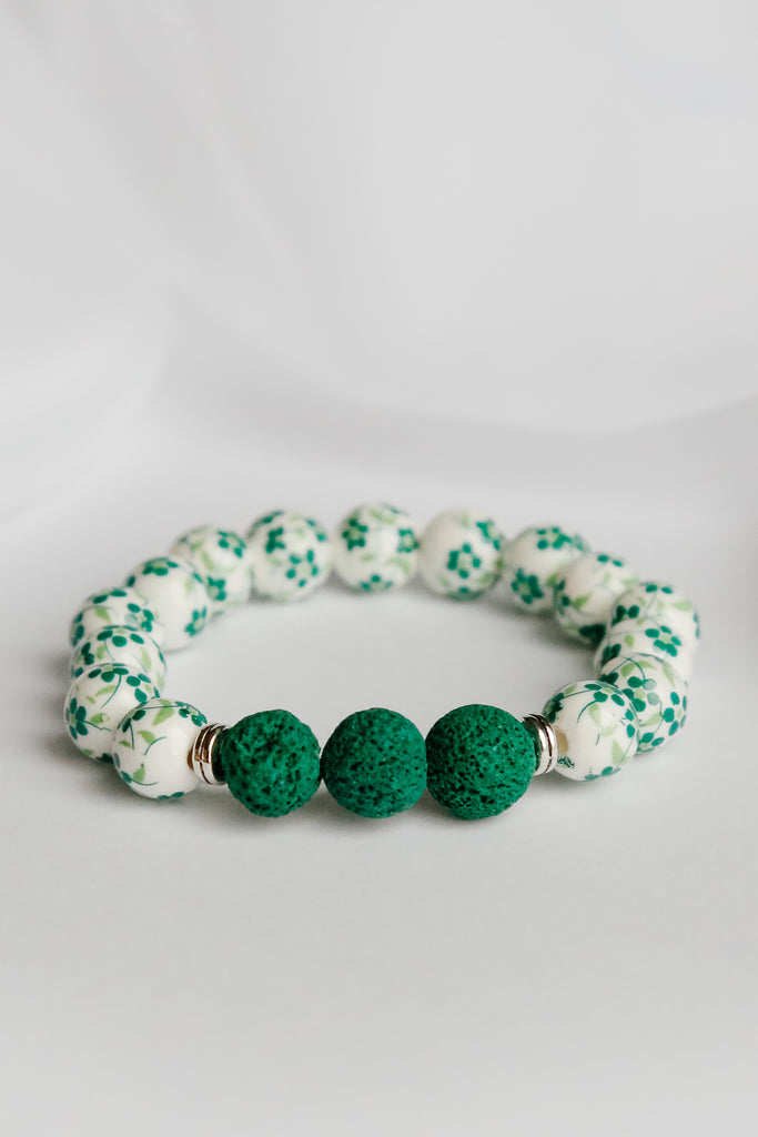 Classic Green Lava Bead Bracelet - Pretty Sick Designs