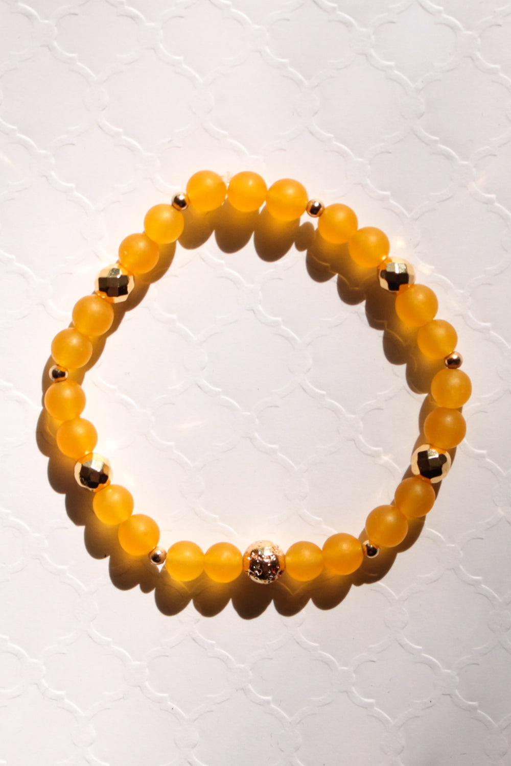 Yellow and Gold Lava Bead Bracelet - Pretty Sick Designs