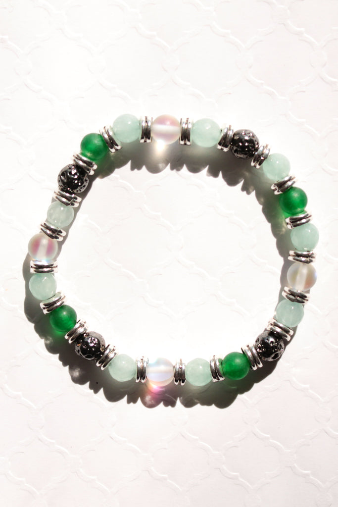 Green Screens and Silver Dreams Lava Bead Bracelet - Pretty Sick Designs