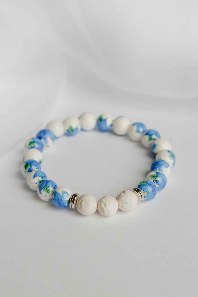 Pastel Blue Lava Bead Bracelet - Pretty Sick Designs