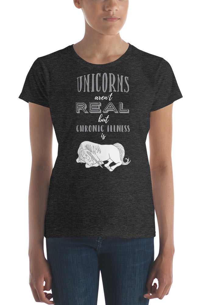 Unicorns Aren't Real but Chronic Illness Is t-shirt - Pretty Sick Designs